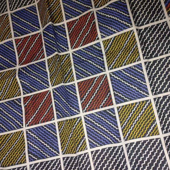 Totes Rain Scarf Water Repellent Italy Polyester Multicolor Geometric Design - Picture 8 of 9